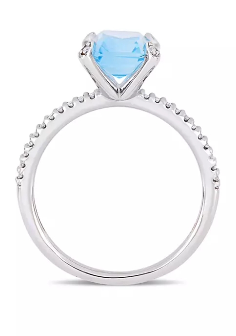 Buy ๐ 2 ct. t.w. Blue Topaz and 1/10 ct. t.w. Diamond Ring in 10k White Gold by Belk & Co. โญ 3 Buy ๐ 2 ct. t.w. Blue Topaz and 1/10 ct. t.w. Diamond Ring in 10k White Gold by Belk & Co. โญ - Image 3
