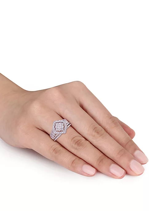 Deals ๐ฏ 1/4 ct. t.w. Diamond Halo Bridal Set in Sterling Silver by Belk & Co. ๐ฅฐ 3 Deals ๐ฏ 1/4 ct. t.w. Diamond Halo Bridal Set in Sterling Silver by Belk & Co. ๐ฅฐ - Image 3