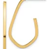 Promo 🛒 14K Yellow Gold Polished Geometric Shaped J-Hoop Post Earrings by Belk & Co. 🔥
