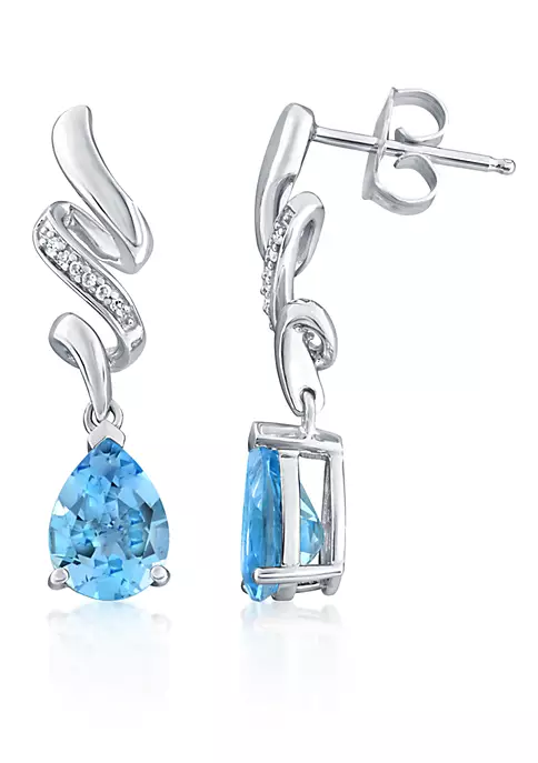 Deals 🛒 Topaz and Diamond Drop Earrings in Sterling Silver by Belk & Co. ✔️ 1 Deals 🛒 Topaz and Diamond Drop Earrings in Sterling Silver by Belk & Co. ✔️