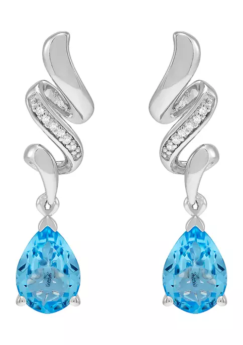 Deals 🛒 Topaz and Diamond Drop Earrings in Sterling Silver by Belk & Co. ✔️ 2 Deals 🛒 Topaz and Diamond Drop Earrings in Sterling Silver by Belk & Co. ✔️ - Image 2
