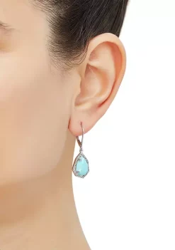Wholesale 🔔 Amazonite and White Topaz Earrings in Sterling Silver by Belk & Co. 👍 -DealsBelk & Co. Store Belk 24957