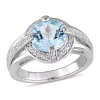 Best reviews of 😉 3 3/4 CT TGW Sky Blue and White Topaz Halo Split Shank Ring in Sterling Silver by Belk & Co. 🔔