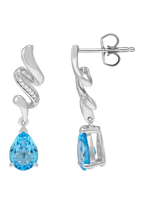 Deals 🛒 Topaz and Diamond Drop Earrings in Sterling Silver by Belk & Co. ✔️ 3 Deals 🛒 Topaz and Diamond Drop Earrings in Sterling Silver by Belk & Co. ✔️ - Image 3