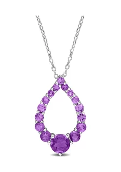 Wholesale 😉 1.91 ct. t.g.w. Amethyst and African Amethyst Graduated Open Teardrop Pendant with Chain in Sterling Silver by Belk & Co. 😉 -DealsBelk & Co. Store Belk 24970