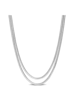 Promo 👏 2 Pc Set of 16" and 18" Snake Chains in Sterling Silver by Belk & Co. 👍