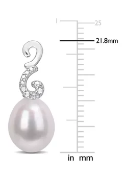 Cheapest 🤩 8-8.5mm Freshwater Cultured Pearl and Diamond Accent Peacock Drop Earrings in Sterling Silver by Belk & Co. ✔️ -DealsBelk & Co. Store Belk 24987