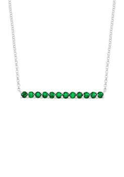 Buy 👍 1.32 ct. t.w. Created Emerald Bar Necklace in Sterling Silver by Belk & Co. 🎉