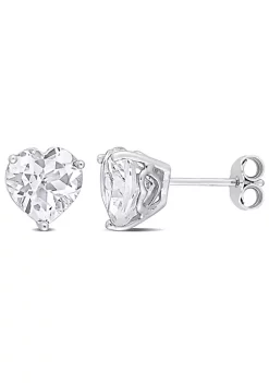 Best Pirce 💯 4.37 CT TGW White Topaz Post Earrings Silver by Belk & Co. ⌛