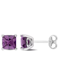 Flash Sale 🌟 Lab Created 2 CT TGW Square Created Alexandrite Earrings in Sterling Silver by Belk & Co. ⭐
