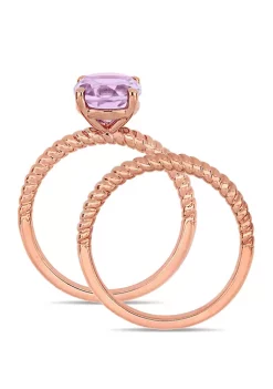 Hot Sale ✔️ 2 Piece 2.375 ct. t.w. Rose de France Twist Bridal Ring Set in 14k Rose Gold by Belk & Co. 😉 -DealsBelk & Co. Store Belk 25021