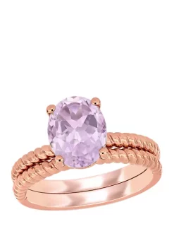 Hot Sale ✔️ 2 Piece 2.375 ct. t.w. Rose de France Twist Bridal Ring Set in 14k Rose Gold by Belk & Co. 😉 -DealsBelk & Co. Store Belk 25022