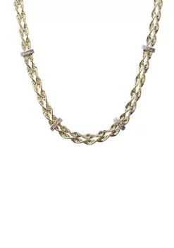 Best Sale ๐คฉ 1/10 ct. t.w. Diamond Rope Chain Necklace in 10K Yellow and White Gold by Belk & Co. โจ