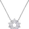 Coupon 🔥 1.65 ct. t.w. Created Moissanite Flower Pendant with Chain in 14K White Gold by Belk & Co. 🔔