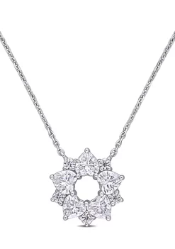 Coupon 🔥 1.65 ct. t.w. Created Moissanite Flower Pendant with Chain in 14K White Gold by Belk & Co. 🔔 -DealsBelk & Co. Store Belk 25034