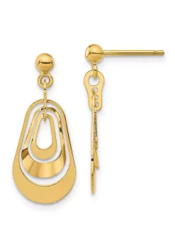 Cheap 👍 14K Yellow Gold Polished Post Dangle Earrings by Belk & Co. 🥰