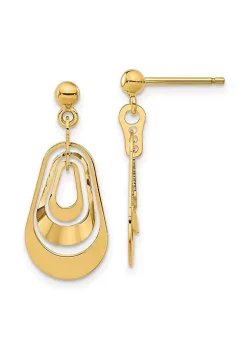 Cheap 👍 14K Yellow Gold Polished Post Dangle Earrings by Belk & Co. 🥰 -DealsBelk & Co. Store Belk 25048