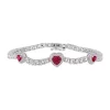 Best reviews of 🔔 Lab Created 8.42 ct. t.g.w. Created Ruby and Created White Sapphire Stationed Triple Halo Heart Tennis Bracelet in Sterling Silver by Belk & Co. 💯