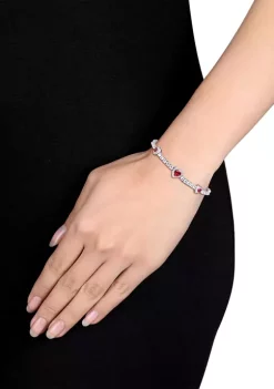 Best reviews of 🔔 Lab Created 8.42 ct. t.g.w. Created Ruby and Created White Sapphire Stationed Triple Halo Heart Tennis Bracelet in Sterling Silver by Belk & Co. 💯 -DealsBelk & Co. Store Belk 25056