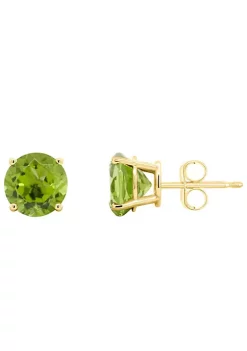 Cheapest ❤️ 14K Yellow Gold 7mm Round Peridot Stud Earrings by Belk & Co. 💯 -DealsBelk & Co. Store Belk 25061