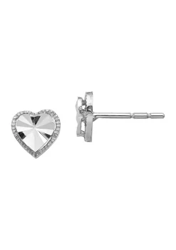 Best reviews of 🔥 14K White Gold Diamond-Cut Heart Post Earrings by Belk & Co. ⌛