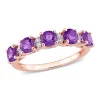 Coupon 🌟 Amethyst-Africa and White Topaz Semi Eternity Ring in Rose Plated Sterling Silver by Belk & Co. ❤️