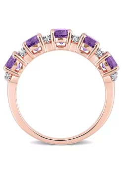 Coupon 🌟 Amethyst-Africa and White Topaz Semi Eternity Ring in Rose Plated Sterling Silver by Belk & Co. ❤️ -DealsBelk & Co. Store Belk 25076