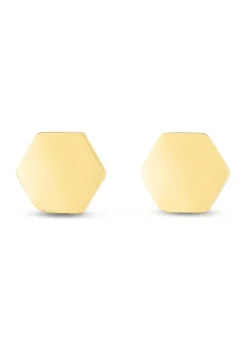Deals 🤩 14KY HEXAGON POST EARRING by Belk & Co. 👍 -DealsBelk & Co. Store Belk 25083