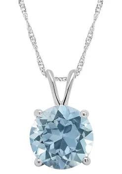 Coupon 🔔 Sterling Silver 8mm Round Sky Blue Topaz Pendant Necklace by Belk & Co. ✔️ -DealsBelk & Co. Store Belk 25092