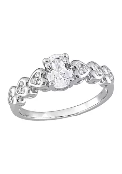 Top 10 🤩 Lab Created 1.4 ct. t.w. Created White Sapphire Oval Heart Ring in Sterling Silver by Belk & Co. ⭐ -DealsBelk & Co. Store Belk 25098