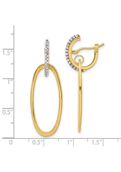 Best reviews of ⌛ 14K Yellow Gold Polished Crystals Oval Hoop Earrings by Belk & Co. 💯 -DealsBelk & Co. Store Belk 25109