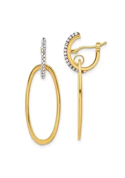 Best reviews of ⌛ 14K Yellow Gold Polished Crystals Oval Hoop Earrings by Belk & Co. 💯 -DealsBelk & Co. Store Belk 25110