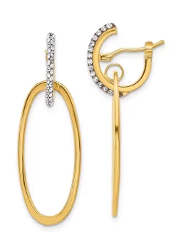 Best reviews of ⌛ 14K Yellow Gold Polished Crystals Oval Hoop Earrings by Belk & Co. 💯 -DealsBelk & Co. Store Belk 25112