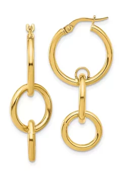 Budget 🥰 14K Yellow Gold Polished Double Round Hoop Earrings by Belk & Co. 🌟 -DealsBelk & Co. Store Belk 25118