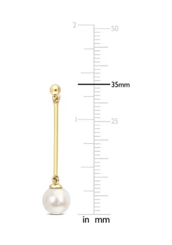 Outlet 😍 7-7.5mm Cultured Freshwater Pearl and Chain Drop Earrings in 10k Yellow Gold by Belk & Co. 😀 -DealsBelk & Co. Store Belk 25127