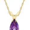 Outlet 🎉 14K Gold 8x5 Pear Shape Amethyst Pendant by Belk & Co. 😀