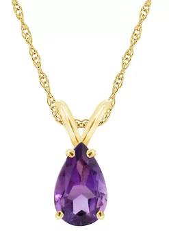 Outlet 🎉 14K Gold 8x5 Pear Shape Amethyst Pendant by Belk & Co. 😀 -DealsBelk & Co. Store Belk 25131