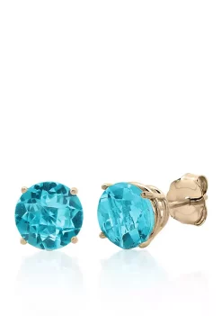 Best reviews of ⌛ 10k Yellow Gold Blue Topaz Stud Earrings by Belk & Co. ⌛ -DealsBelk & Co. Store Belk 25134