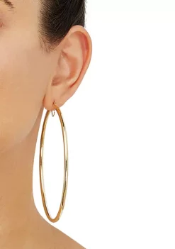Wholesale 🛒 3x83MM Round Tube Hoop Earrings in Sterling Silver by Belk & Co. 🎉 -DealsBelk & Co. Store Belk 25150