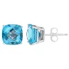 Top 10 🎁 Sterling Silver 8mm Cushion Blue Topaz Stud Earrings by Belk & Co. 🤩