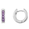 Cheapest 🎉 Sterling Silver Amethyst Huggie Hoop Earrings by Belk & Co. 🔔