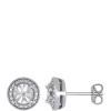 Flash Sale 🧨 1/10 ct. t.w. Diamond Accent Circle Halo Earrings in Sterling Silver by Belk & Co. 👏