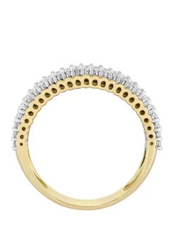 Budget ✔️ 1/2 ct. t.w. Diamond Double Row Eternity Ring in 14K Yellow Gold by Belk & Co. ⌛ -DealsBelk & Co. Store Belk 25202