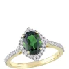 Best Pirce 🤩 1.5 ct. t.w. Chrome Diopside, 1/5 ct. t.w. White Sapphire, and 1/4 ct. t.w. Diamond Vintage Ring in 14K Yellow Gold by Belk & Co. ✨