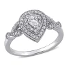 Cheapest 🎉 1/2 ct. t.w. Diamond Pear Halo Engagement Ring in 10k White Gold by Belk & Co. ⌛