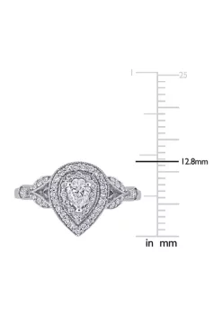 Cheapest 🎉 1/2 ct. t.w. Diamond Pear Halo Engagement Ring in 10k White Gold by Belk & Co. ⌛ -DealsBelk & Co. Store Belk 25217