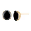 Hot Sale ✨ 1/10 ct. t.w. Diamond and Onyx Earrings in 10K Yellow Gold by Belk & Co. 🛒