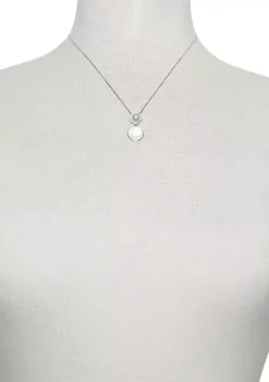 Flash Sale 👍 Mother of Pearl, Freshwater Pearl and Cubic Zirconia Pendant in Sterling Silver by Belk & Co. ✨ -DealsBelk & Co. Store Belk 25279