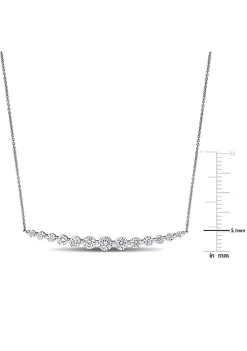 Best Pirce 🧨 Lab Created 2.45 ct. t.g.w. Created Moissanite Bar Necklace in 10K White Gold by Belk & Co. 🧨 -DealsBelk & Co. Store Belk 25294