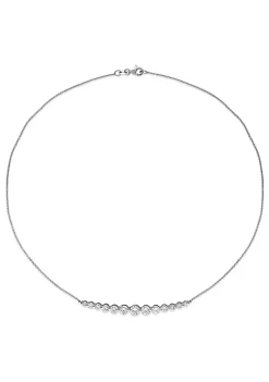 Best Pirce 🧨 Lab Created 2.45 ct. t.g.w. Created Moissanite Bar Necklace in 10K White Gold by Belk & Co. 🧨 -DealsBelk & Co. Store Belk 25296